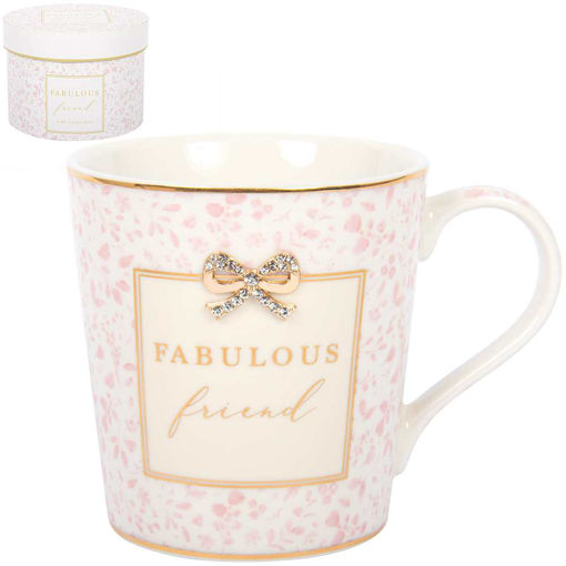 Picture of FABULOUS FRIEND WHITE FLORAL MUG